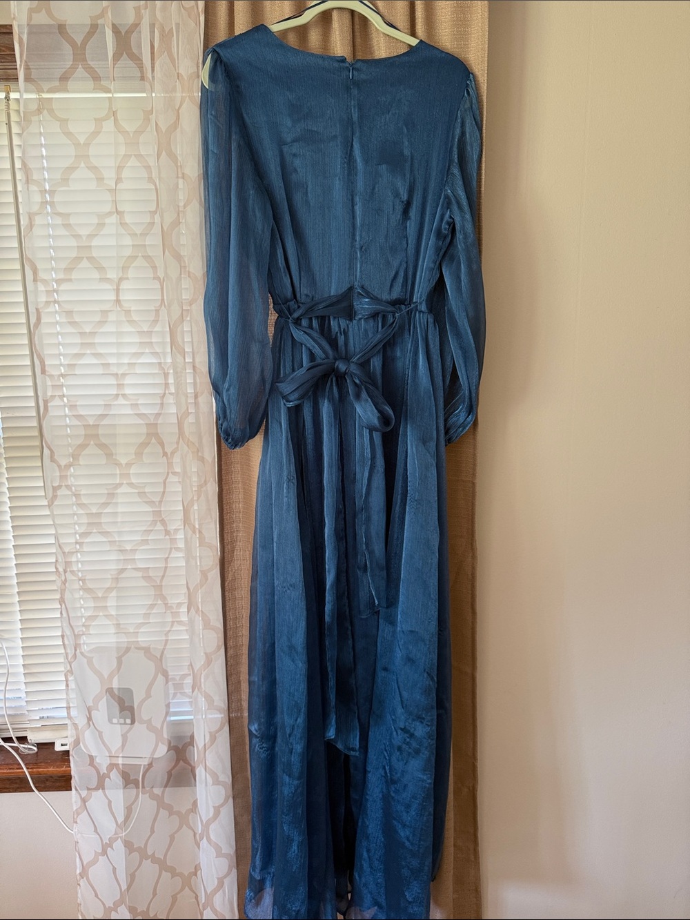 Alex Evenings Teal-Blue Wrap Maxi Dress - Picture 3 of 3